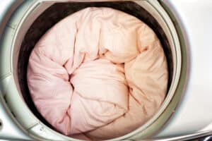 Rolled up comforter in washing machine