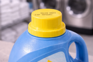 Blue Detergent Bottle Yellow Cap