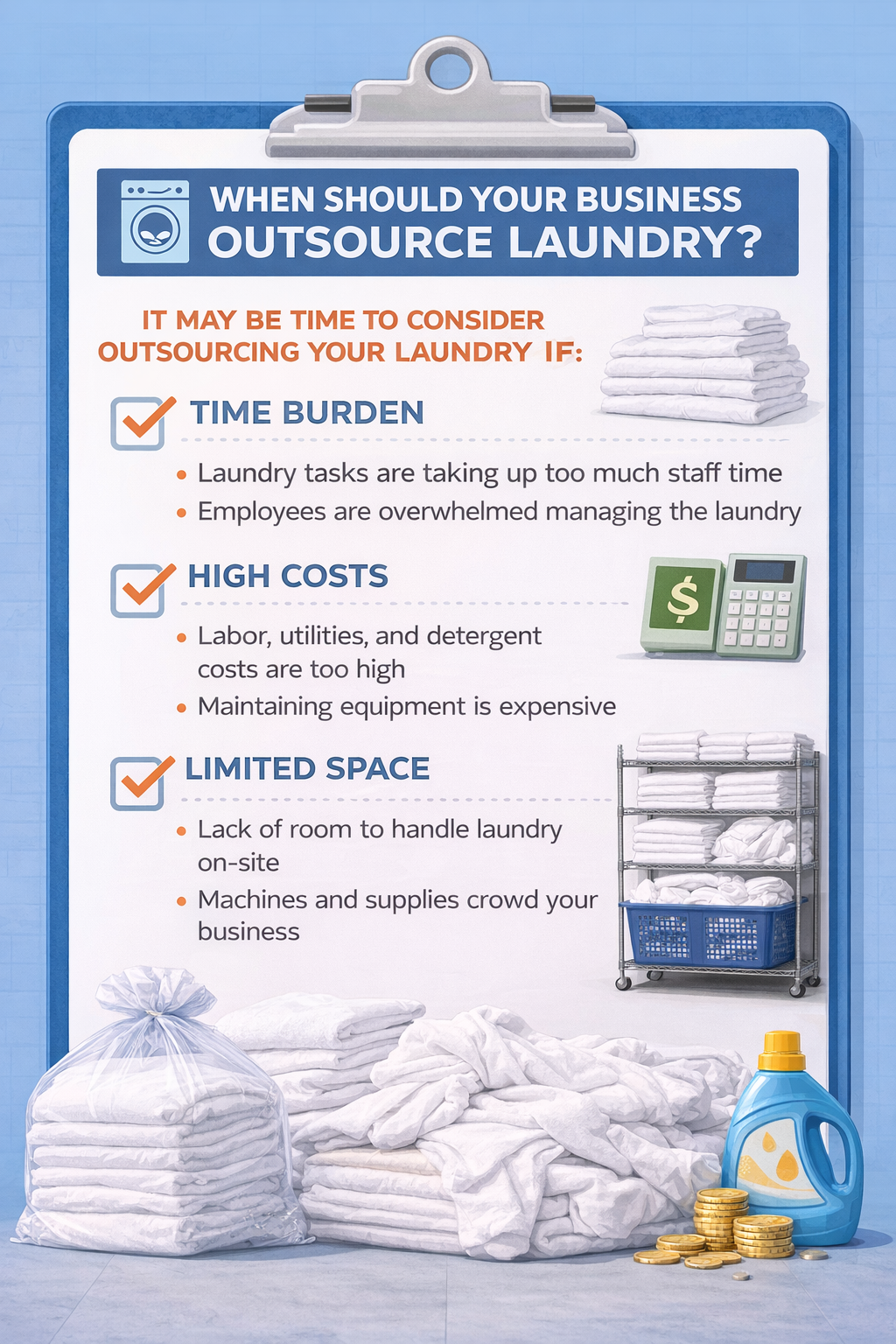 Infographic about outsourcing business laundry